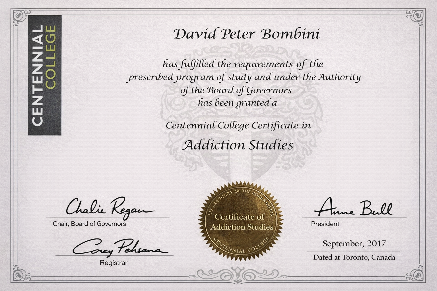 Addiction Studies Certificate